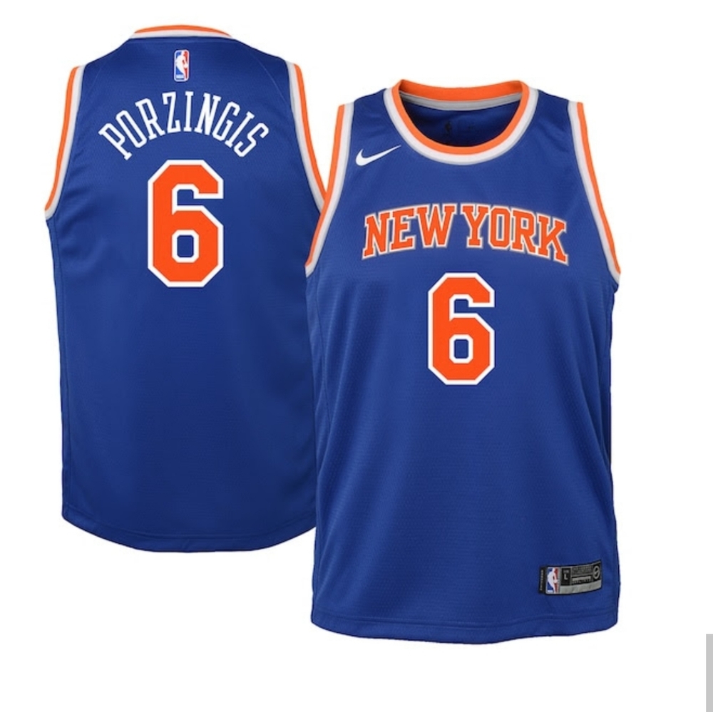 New York Knicks Kristaps Porzingis Nike Swingman Jersey NBA Size Large Boys